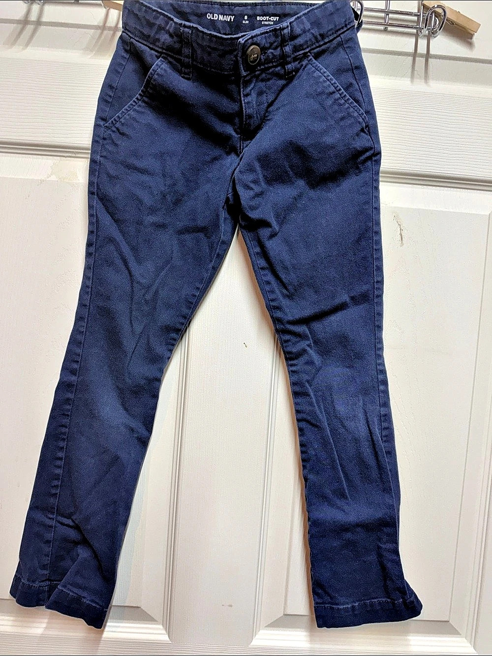 Old Navy Boot-Cut Stretch Pants Blue Girls Size 8